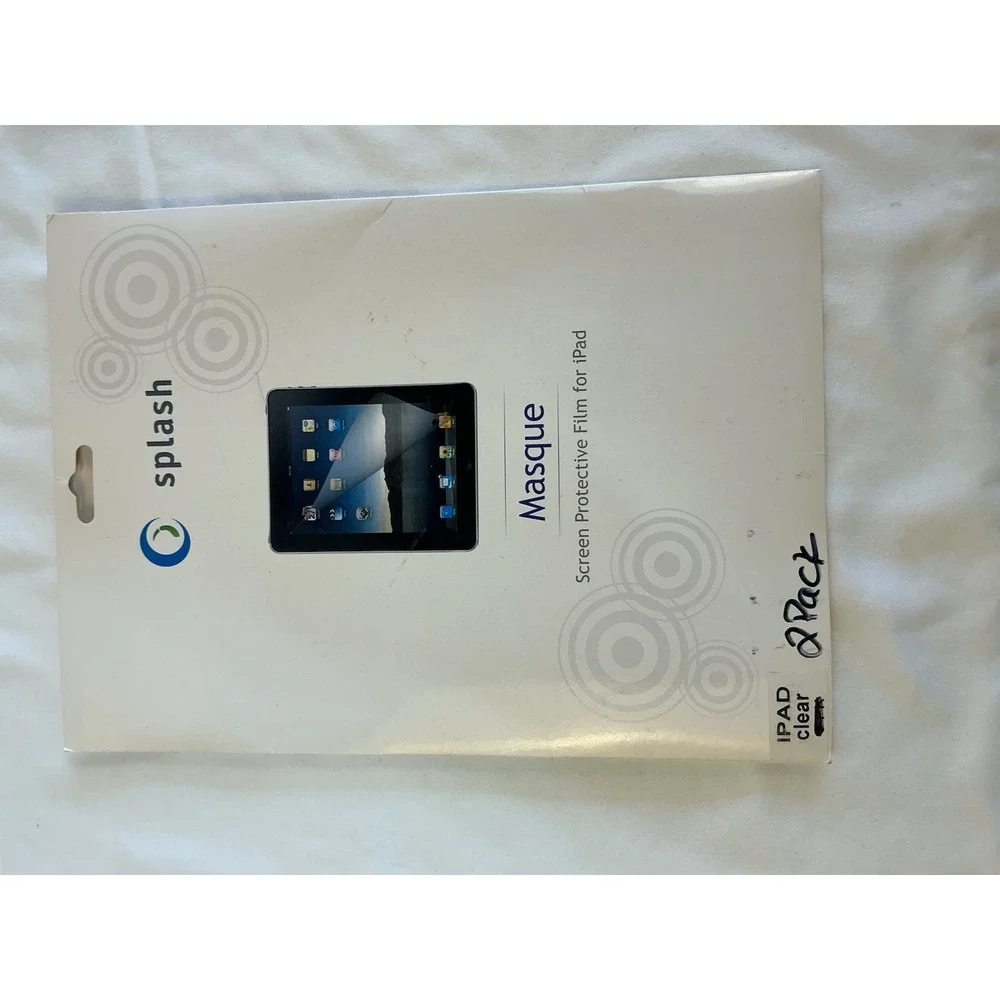 Splash Masque Screen Protective‎ Film for iPad 2 Pack Clear New